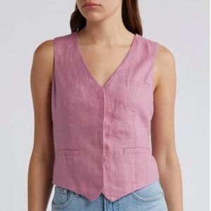 Madewell Single Breasted Linen Vest New!